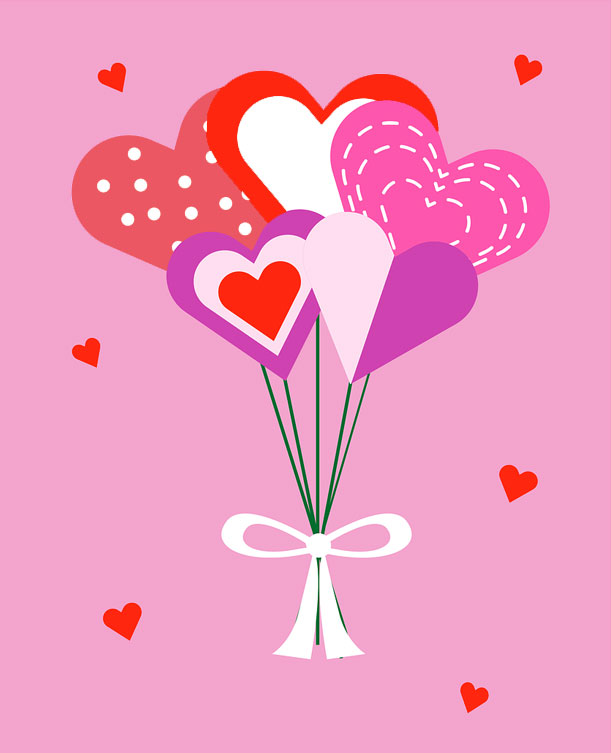 Heart shaped balloons